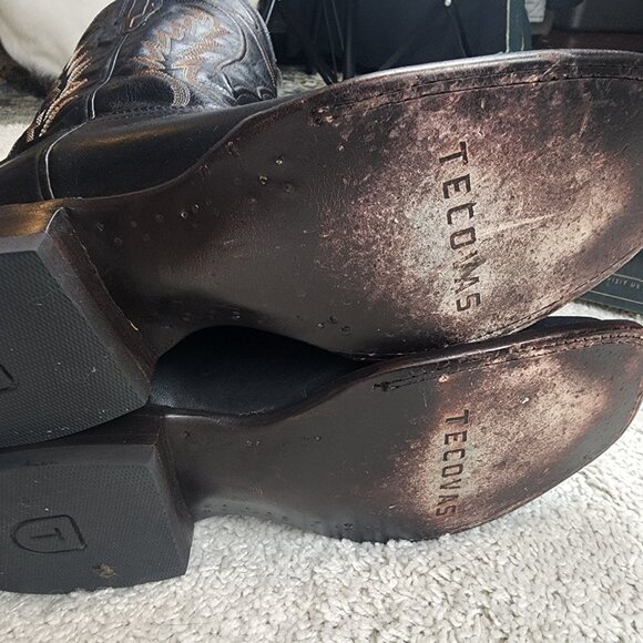 Tecovas The Doc Men's Square Toe Cowboy Boots 10.5 D Calfskin Midnight USA Clean - Picture 5 of 8